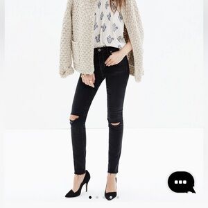 MADEWELL 9" High-Rise Skinny Jeans in Black Sea. Size 31